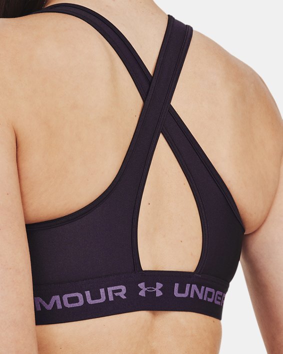 Women's Armour® Mid Crossback Sports Bra, Purple, pdpMainDesktop image number 8